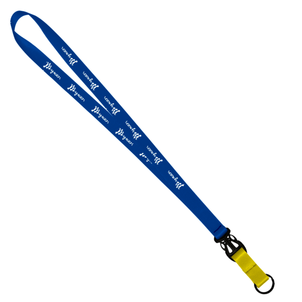 3/4" Multi color (Top and bottom) Nylon Lanyard with Plastic Slide Buckle R 322