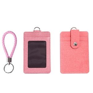Key Ring PU Leather 2 Pockets Card Holder 9