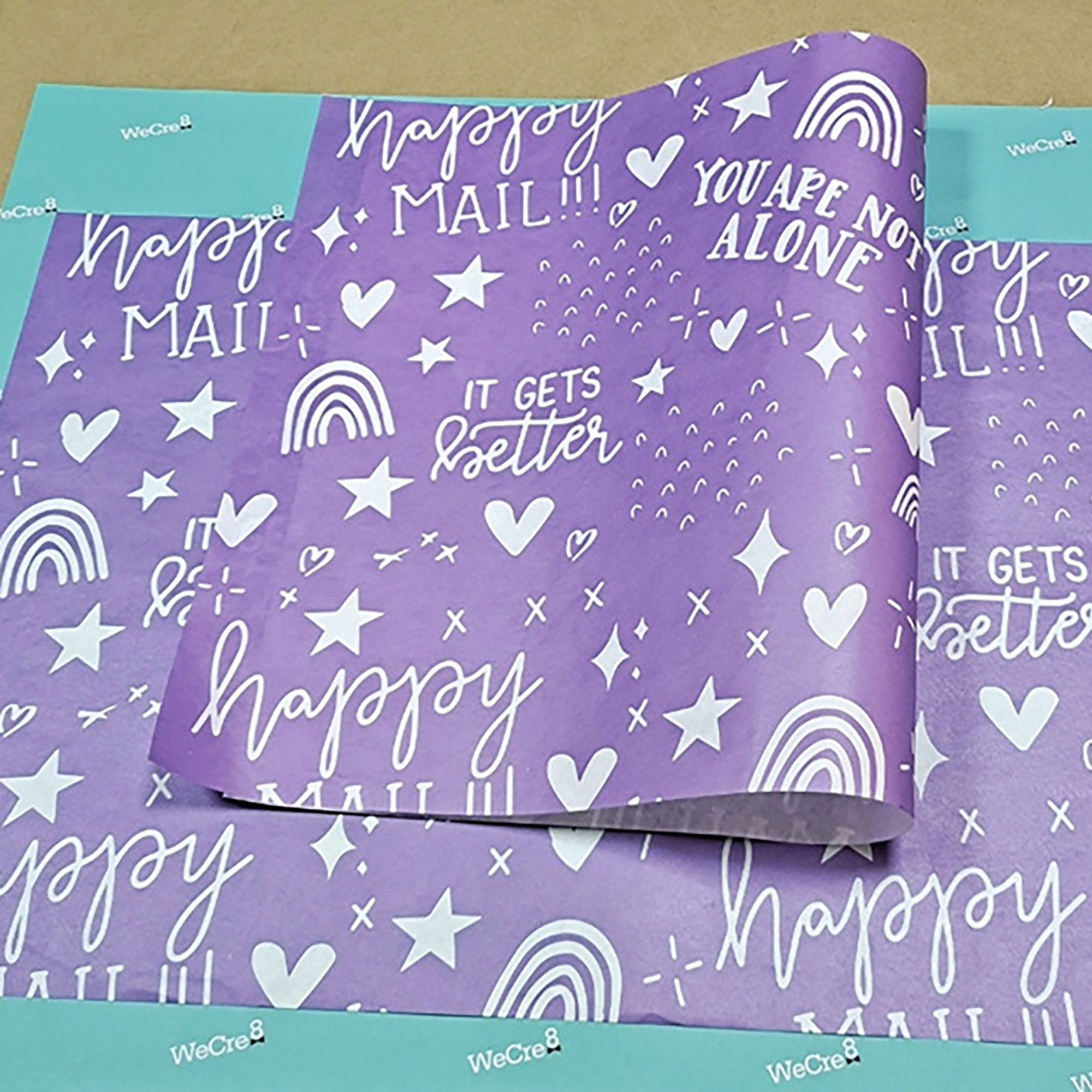 22" x 22" Custom White Kraft Wrapping Paper 2