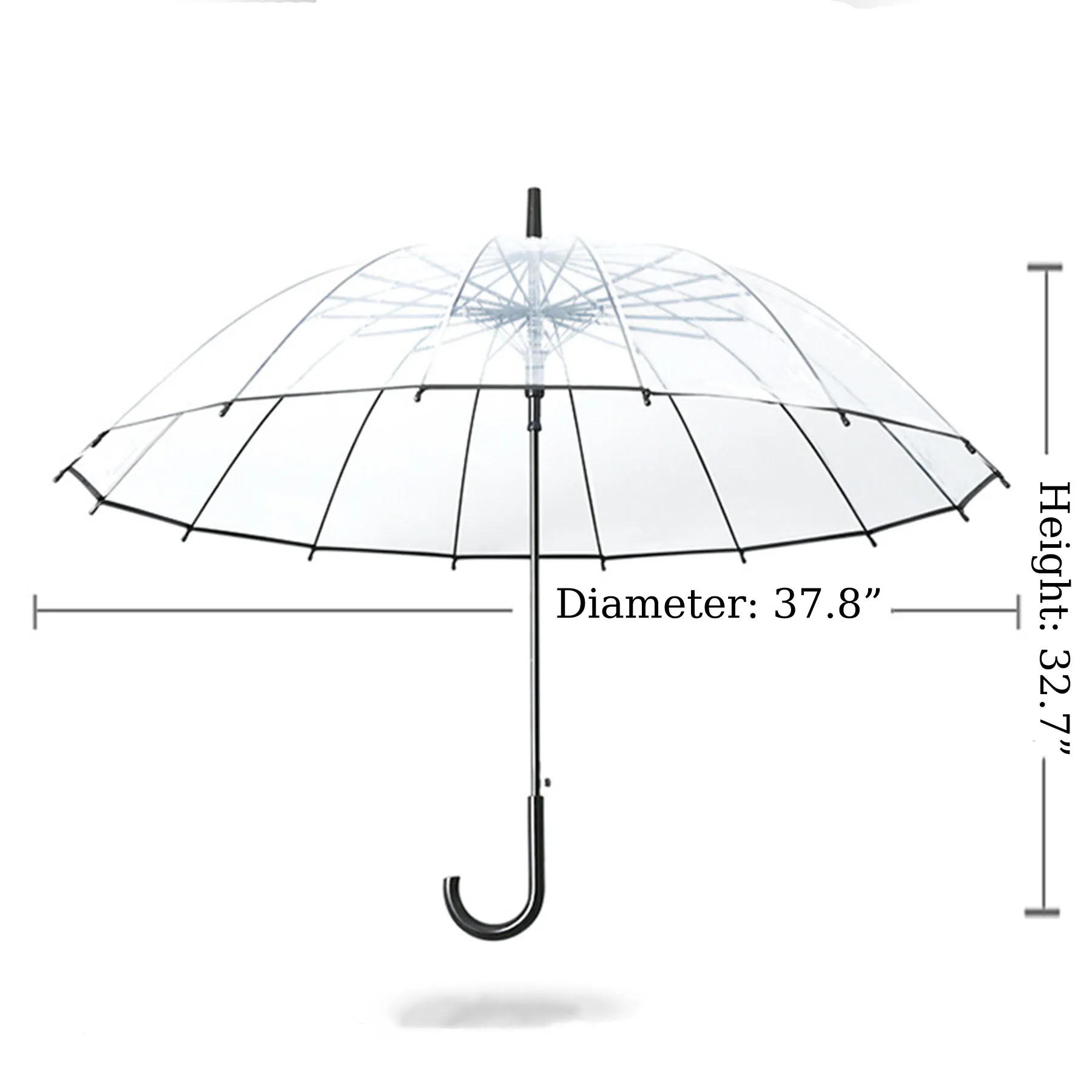 See-Through Windproof Umbrella with Long Handle 5