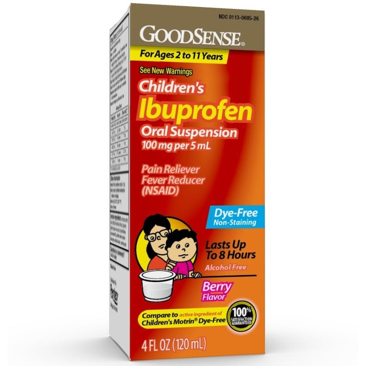 Children's Ibuprofen Oral Suspension - Berry Flavor 4 oz 1