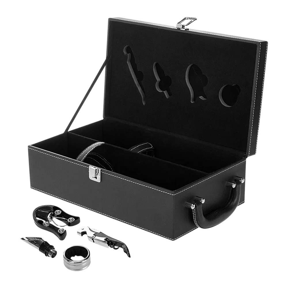2-Bottle Wine Suitcase with 4-piece Corkscrew Tool Set 2