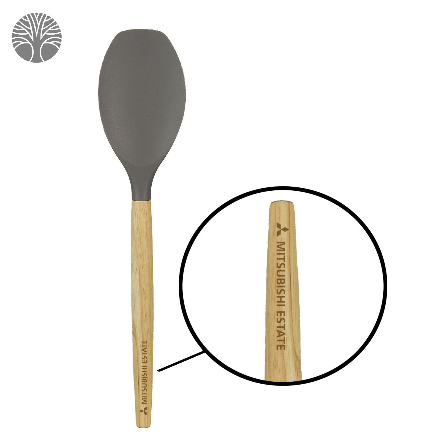 Scoop Silicone Spoon with Wooden Handle 1