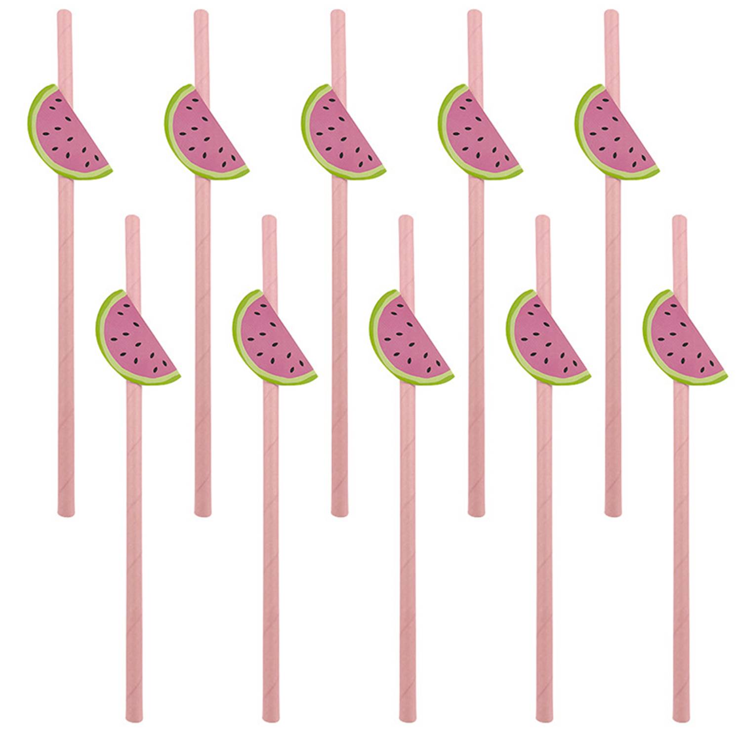 10PCS Fruit Themed Disposable Paper Straws 5