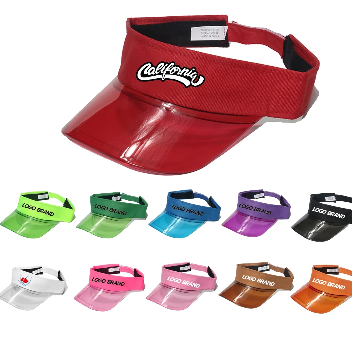 PVC Solar Transparent Bingo Visor Poker Sun Hat 5
