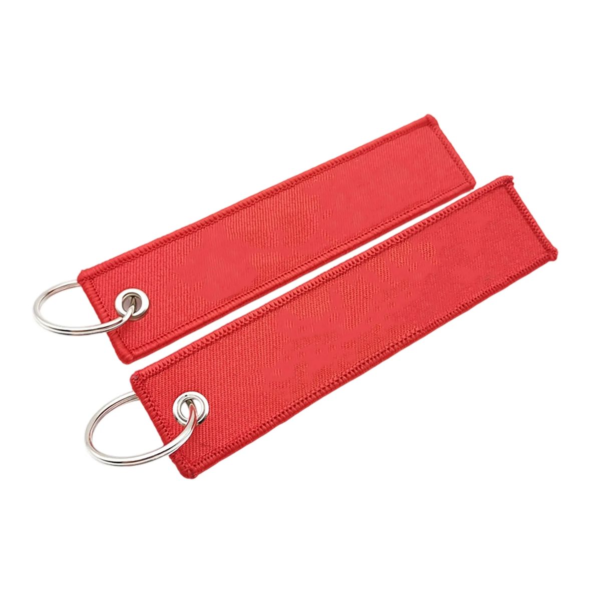 Woven Fabric Keychain Tag with Steel Ring 4