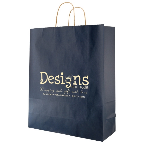 Striped Tinted Kraft Shopping Bags 13