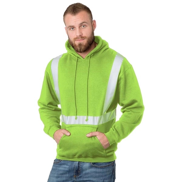 Hi-Vis Pullover Hoodie Solid Striping 4