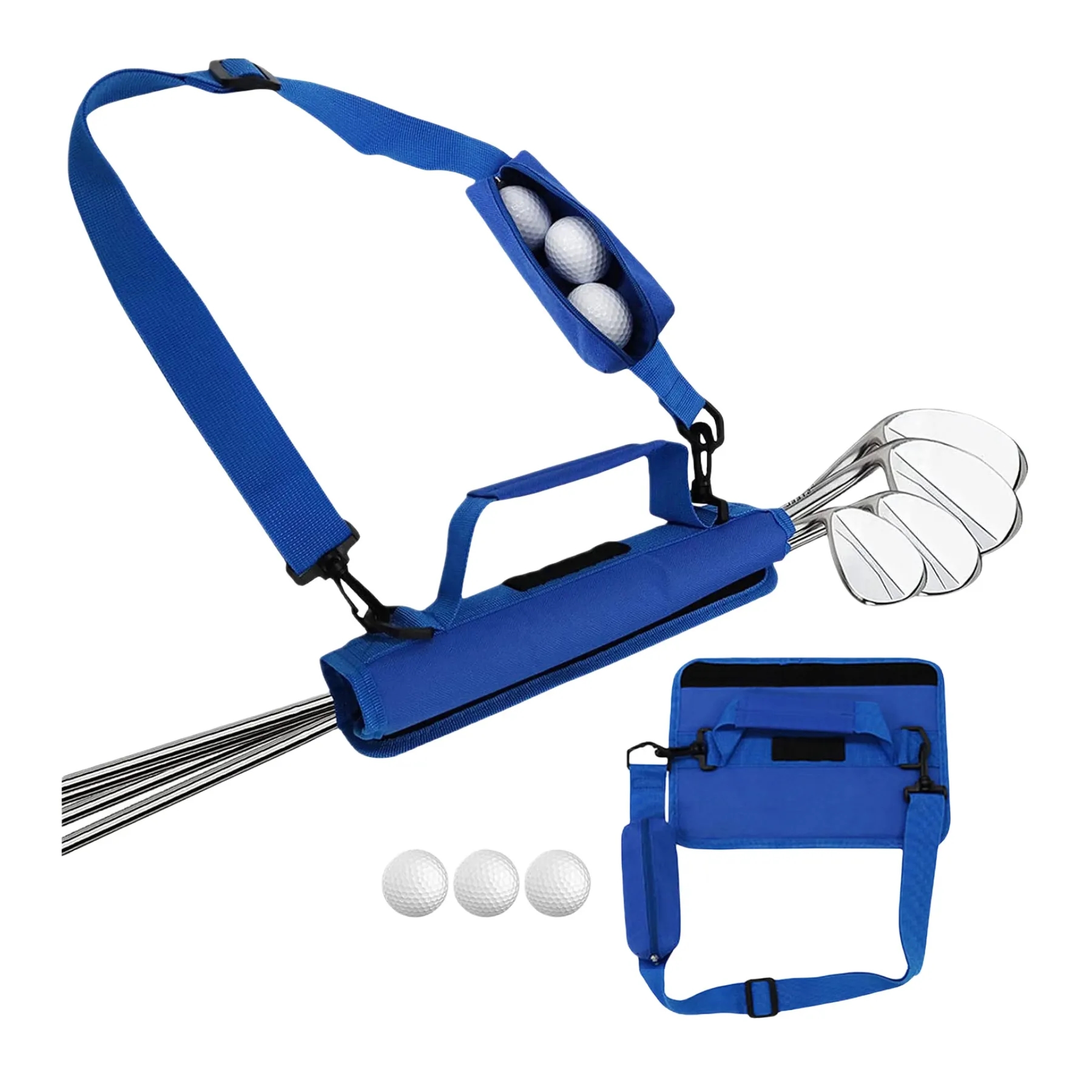 Portable Golf Club Sling Bag W/ Ball Pouch 2