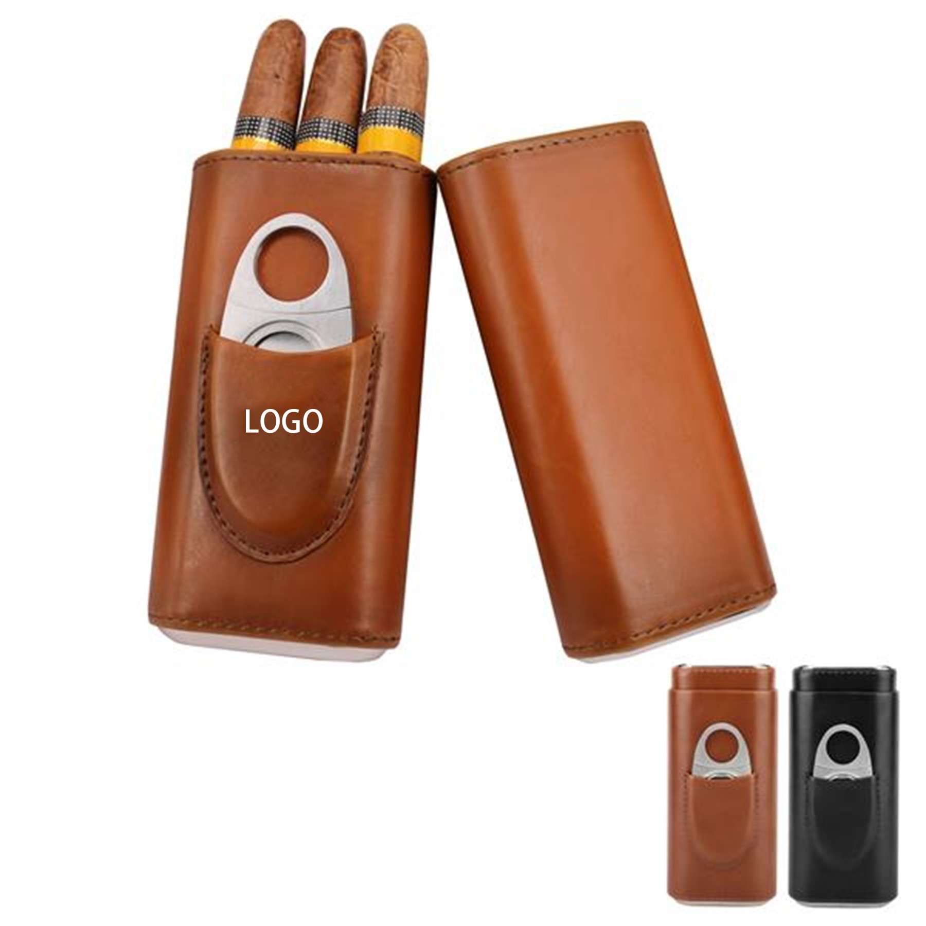 3- Finger Leather Cigar Case