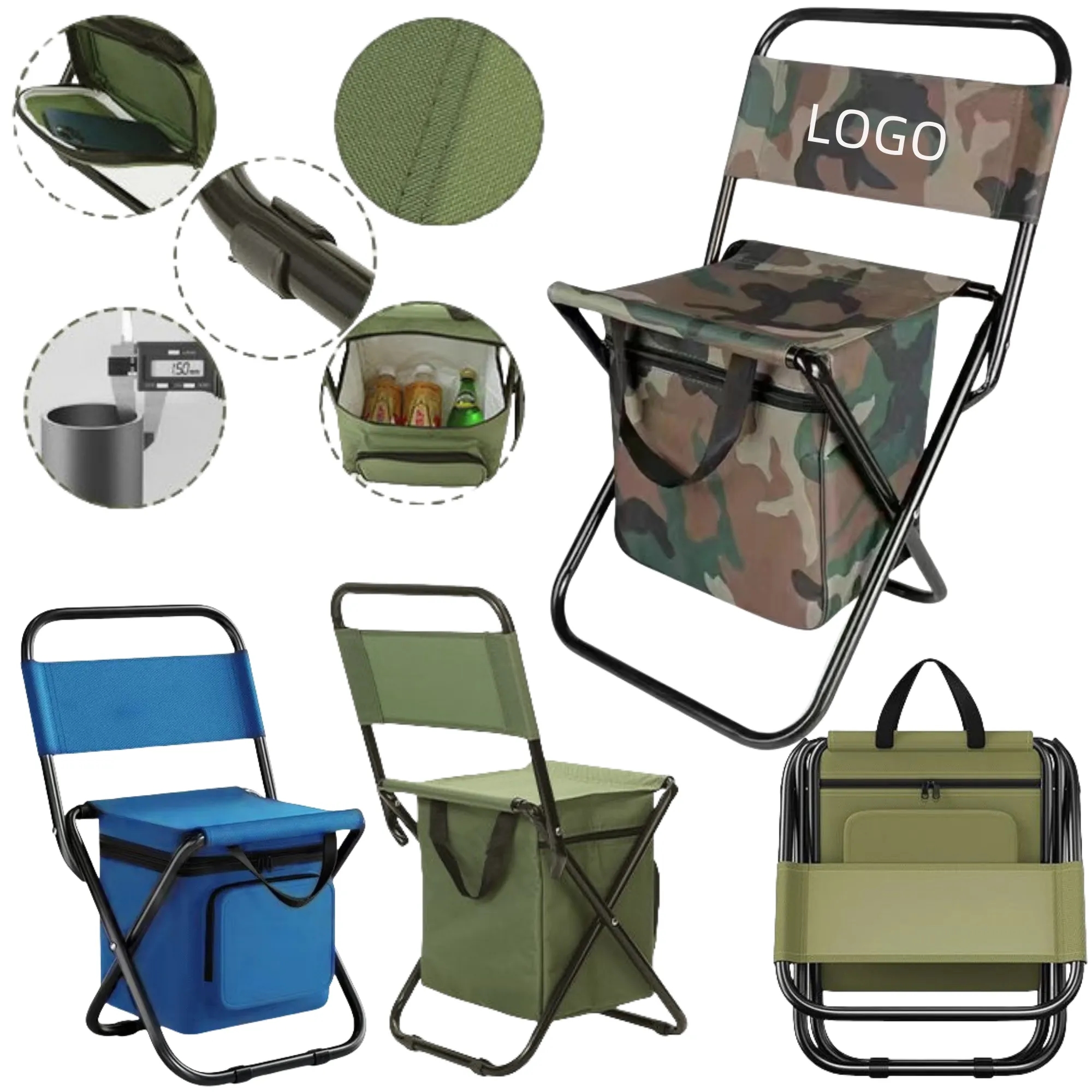 Portable Outdoor Folding Chair with Cooler Bag 4