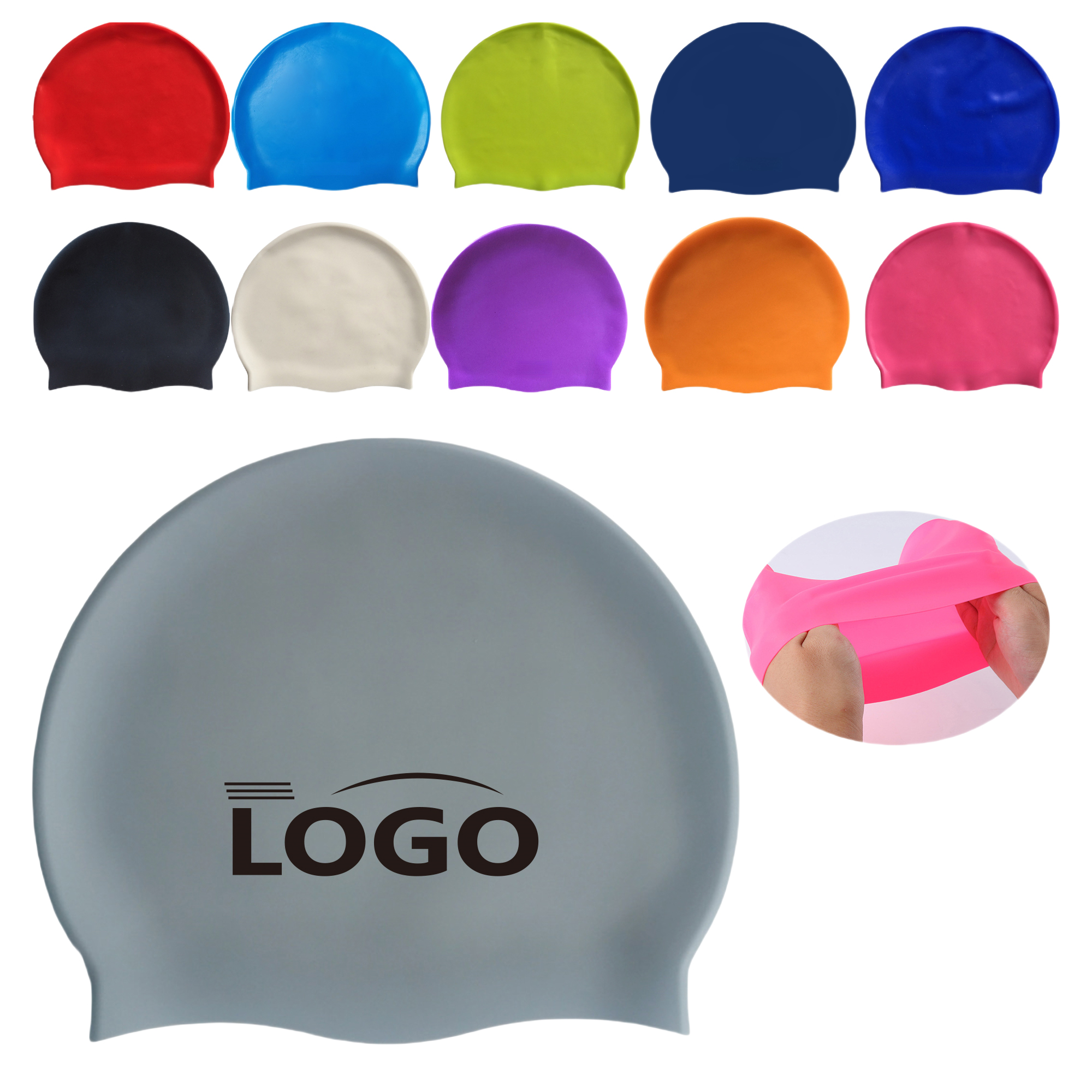 Durable Silicone Swimming Cap MOQ50 3
