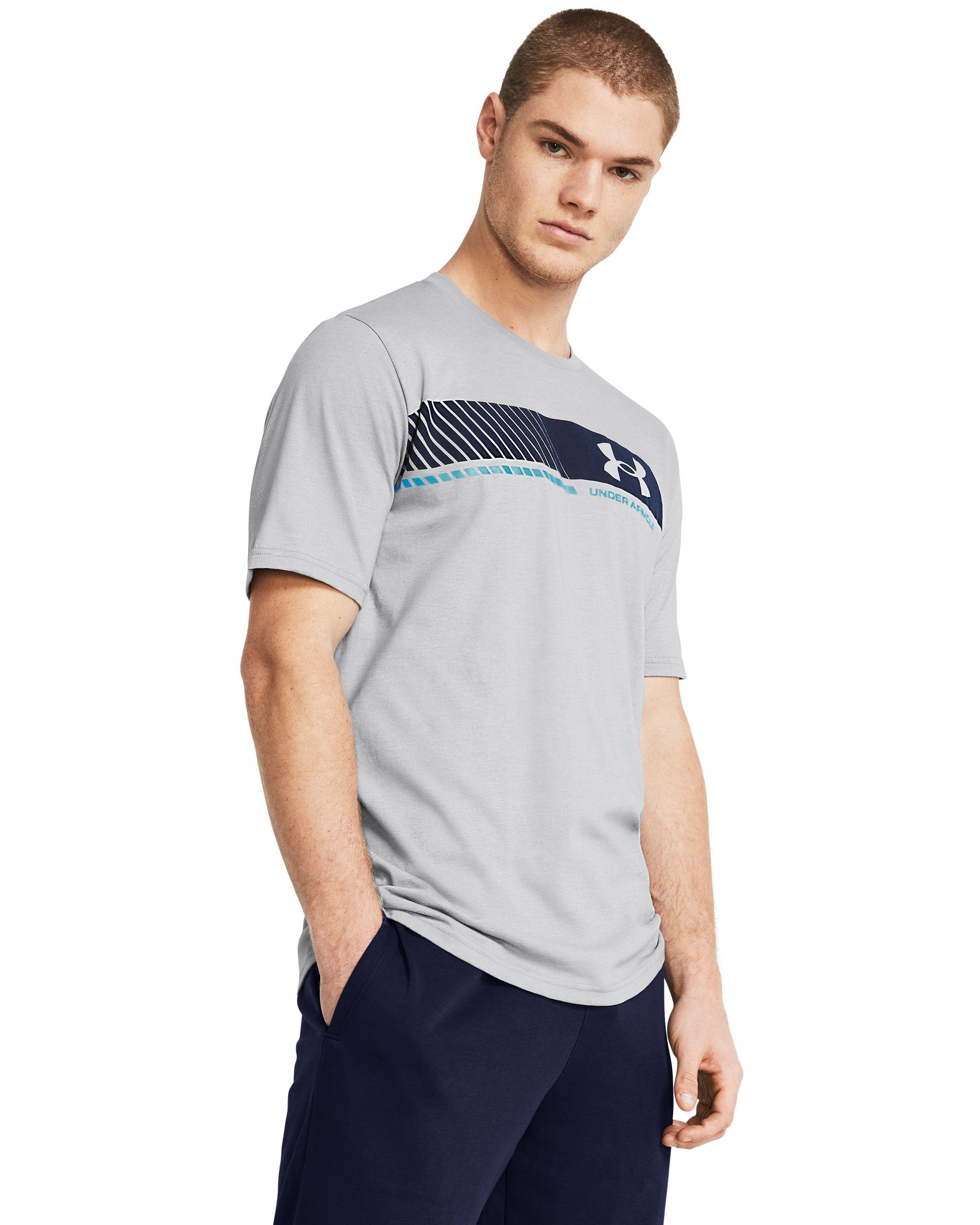 UA Left Chest Stripe Men's Short Sleeve 7