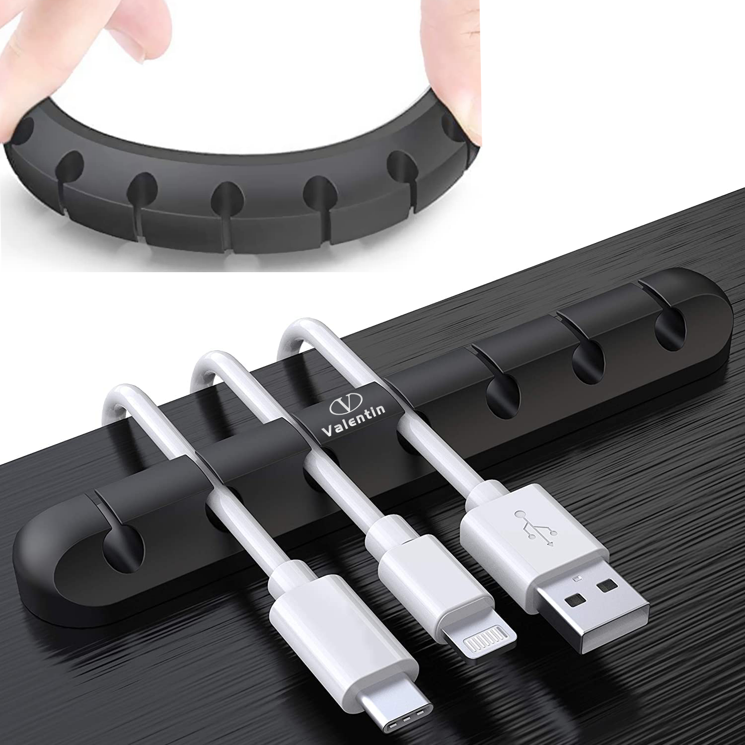 7-Slot Silicone Desktop Cable Organizer 2