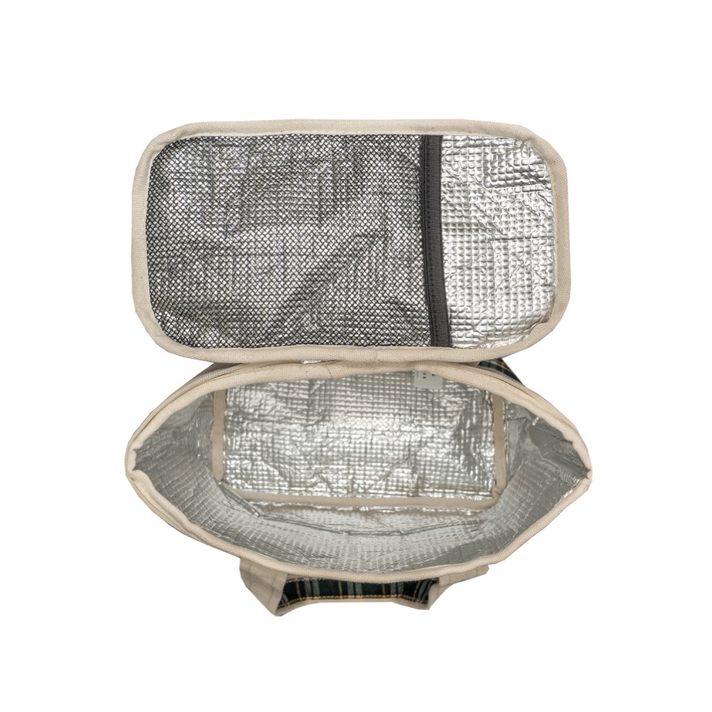 18 oz Insolated Plaid Cooler Tote 16