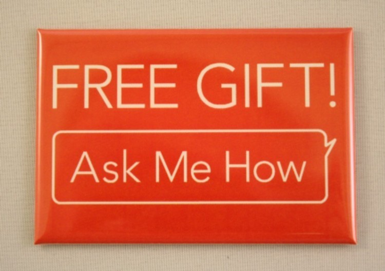 Custom Printed 2" x 3" Buttons with 3 Post Bar Magnet Back 2