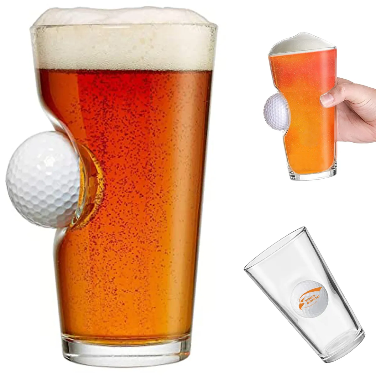 16OZ.Golf Ball Pint Glass for Men 1