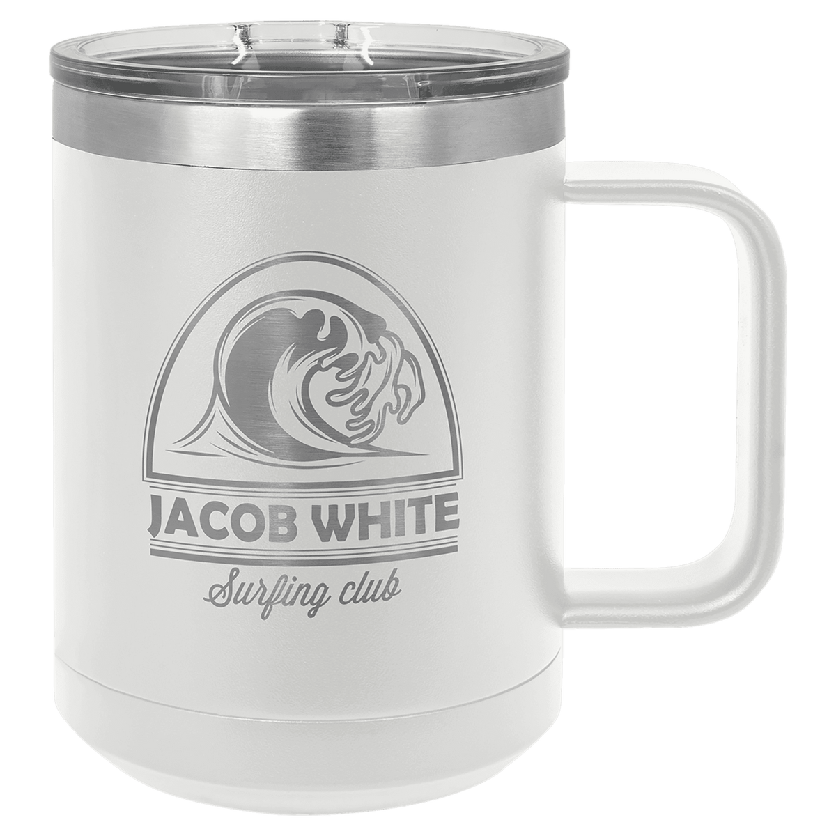 Polar Camel 15 oz. White Vacuum Insulated Mug with Slider Lid 3