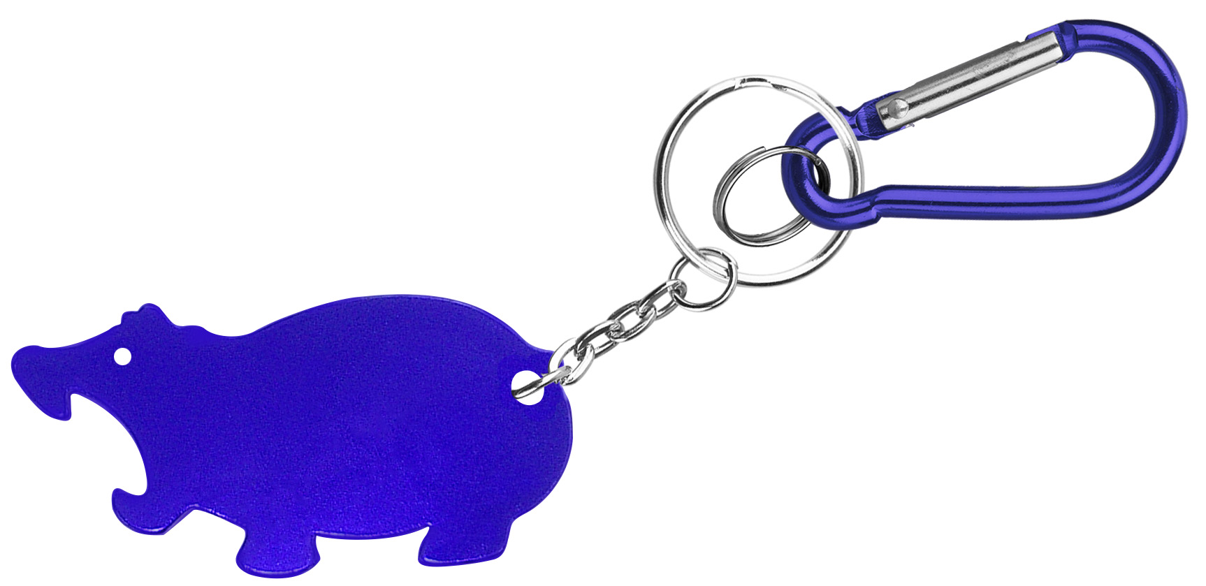 Jumbo size hippo shape bottle opener with key chain & Carabiner 2