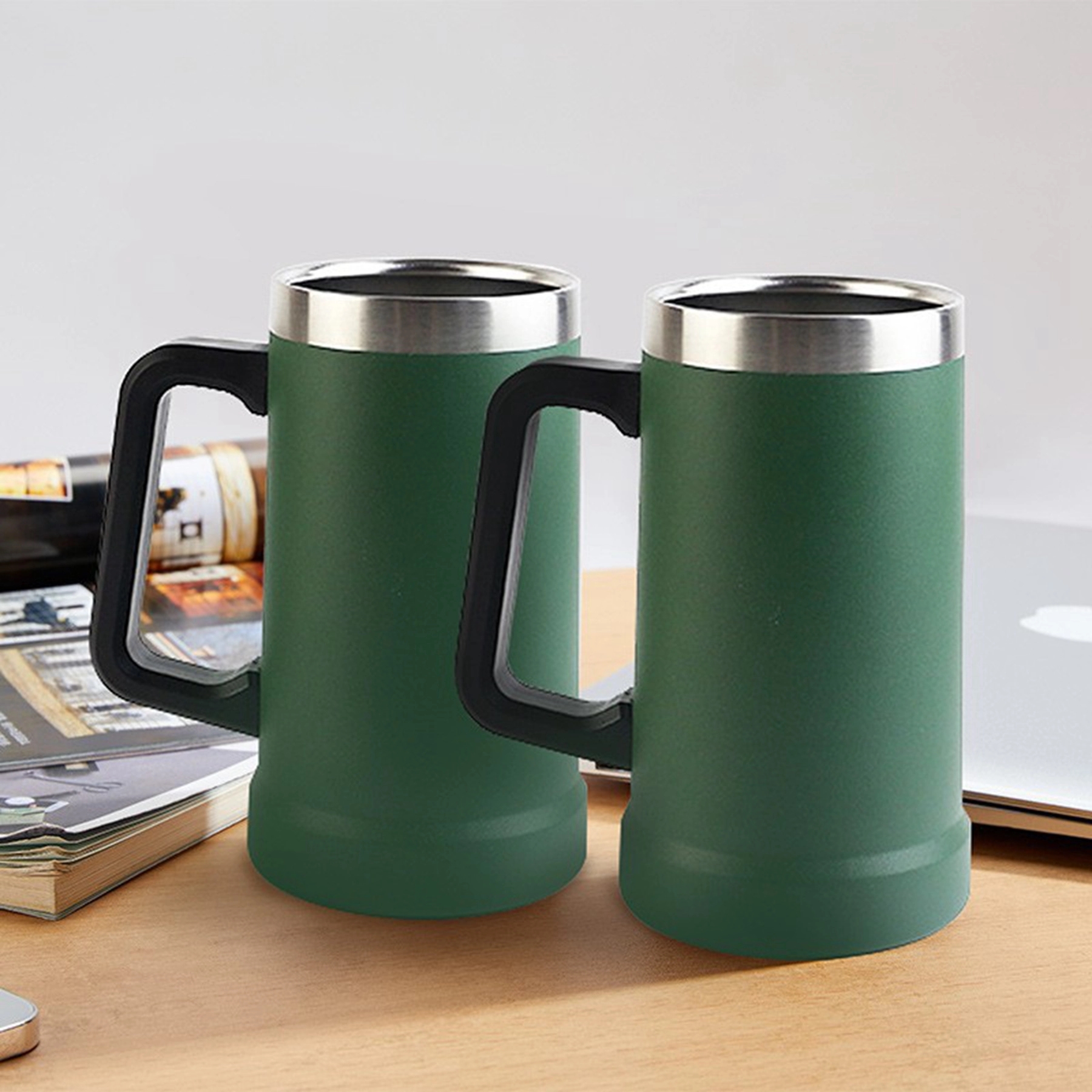 20 Oz Stainless Steel Beer Mug with Handle 8