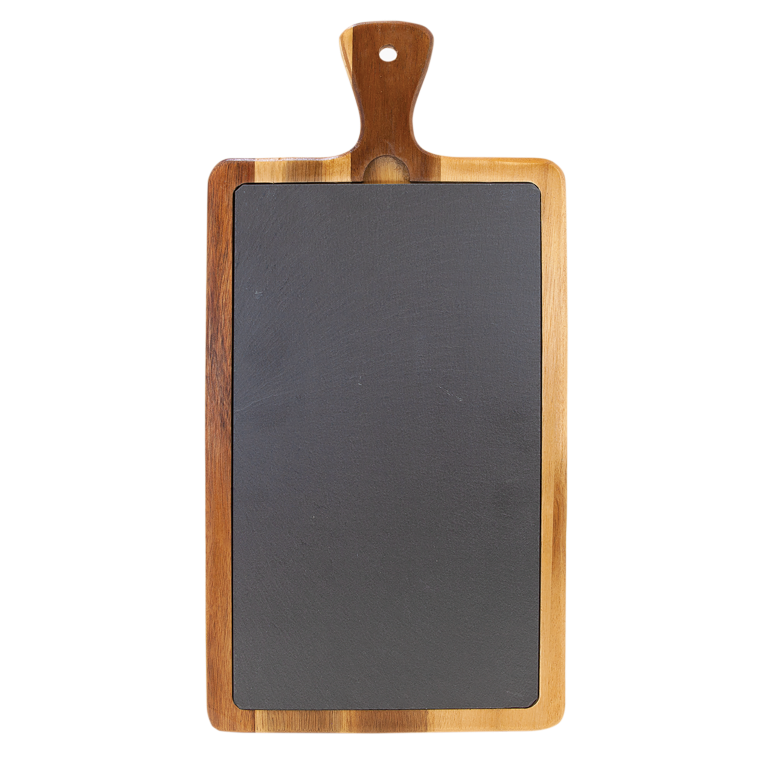 16" x 7 3/4" Acacia Wood/Slate Cutting Board