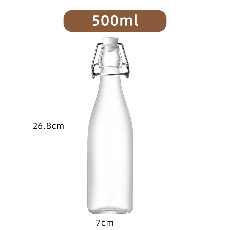 17oz Glass Bottles With White Clip Top Lids 2