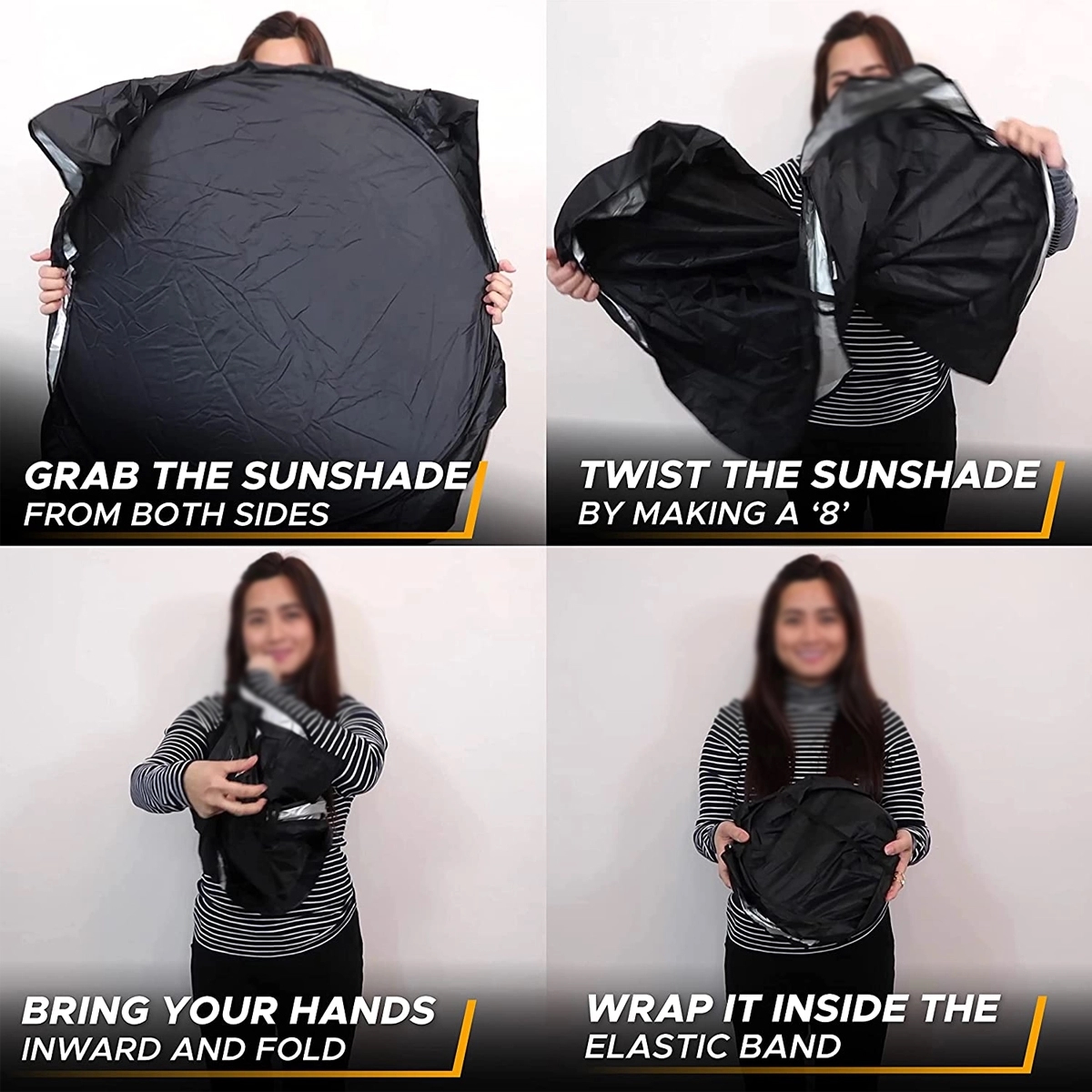 Custom Automotive Windshield Sunshades With Storage Pouch 4