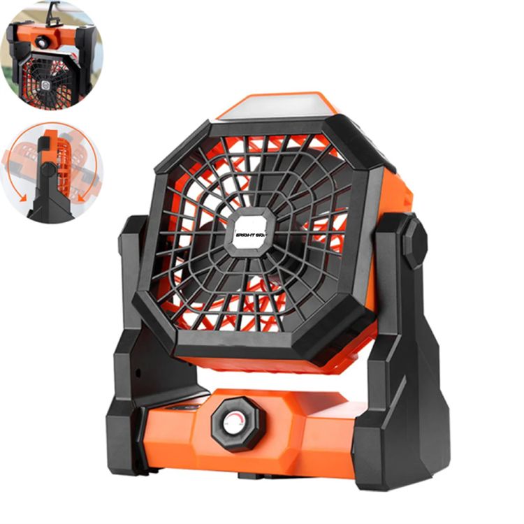 Rechargeable Outdoor Camping Fan with LED Lantern and Hook 3