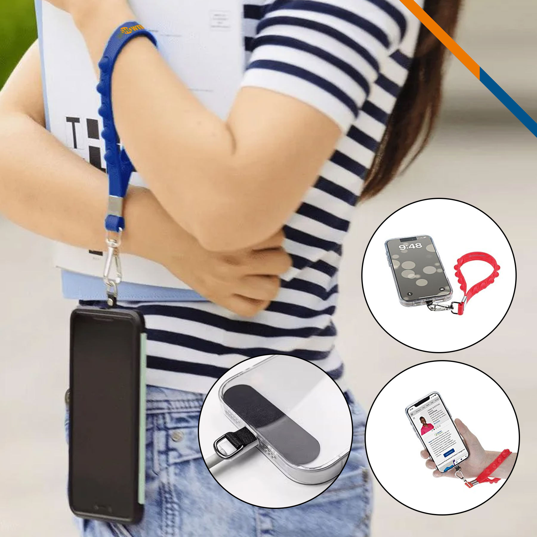 Glen Push Bubble Phone Tether Wristlet 15
