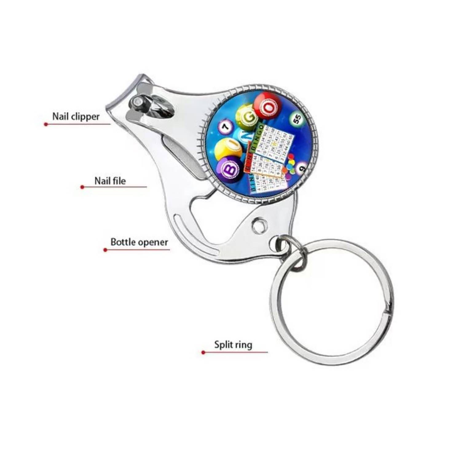 Multifunctional Retro Keychain with Opener & Nail Clipper 6