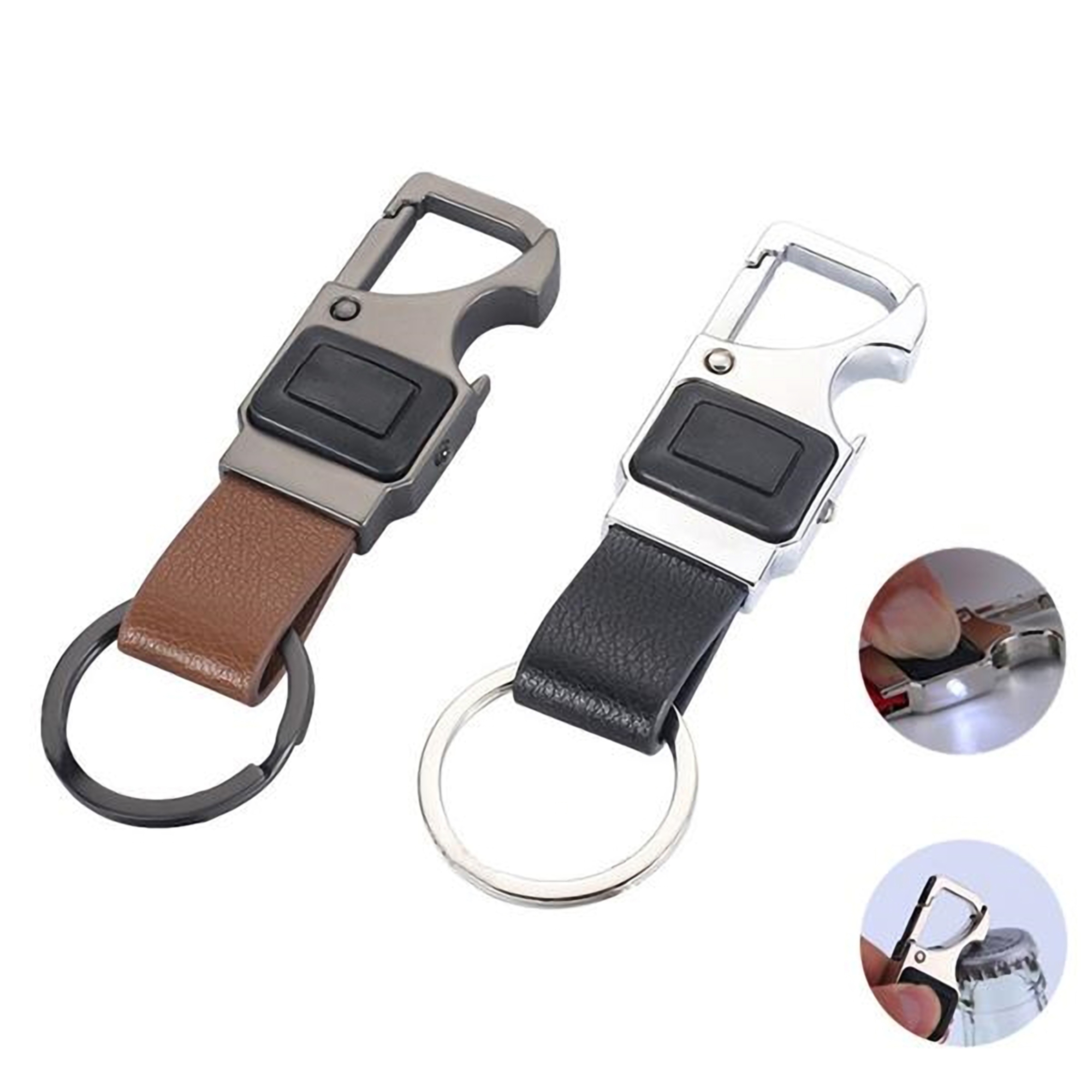 Bottle Opener w/Leather Keychain 4