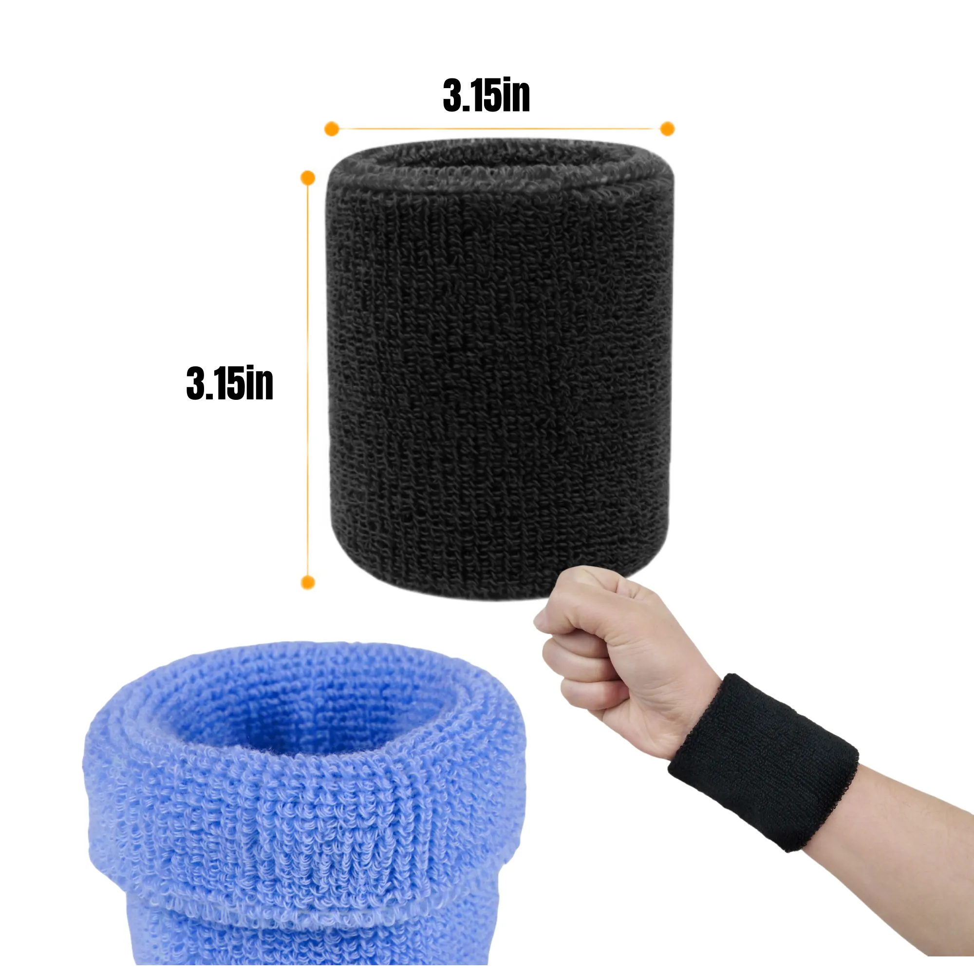 Fabric Logo Sweat-Wicking Sports Wristbands 2