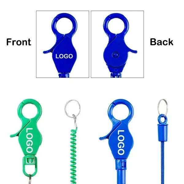 20" Colorful Flexible Anti-Lost Spring Coil Cord Keychain 4