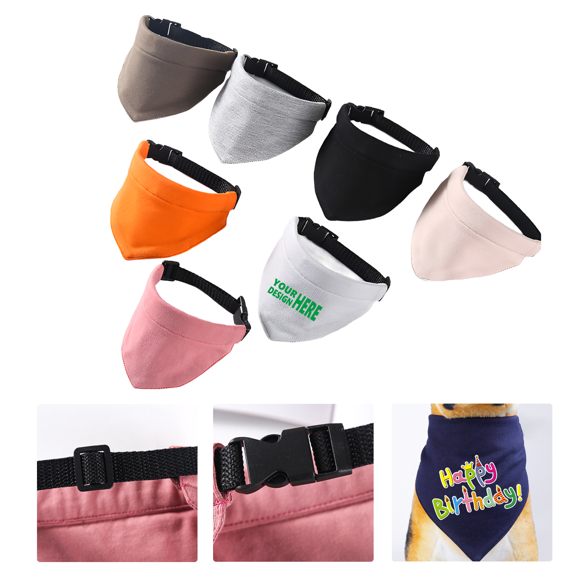 MOQ 50 Adjustable Pet Bandana Collar Scarf Bib 2
