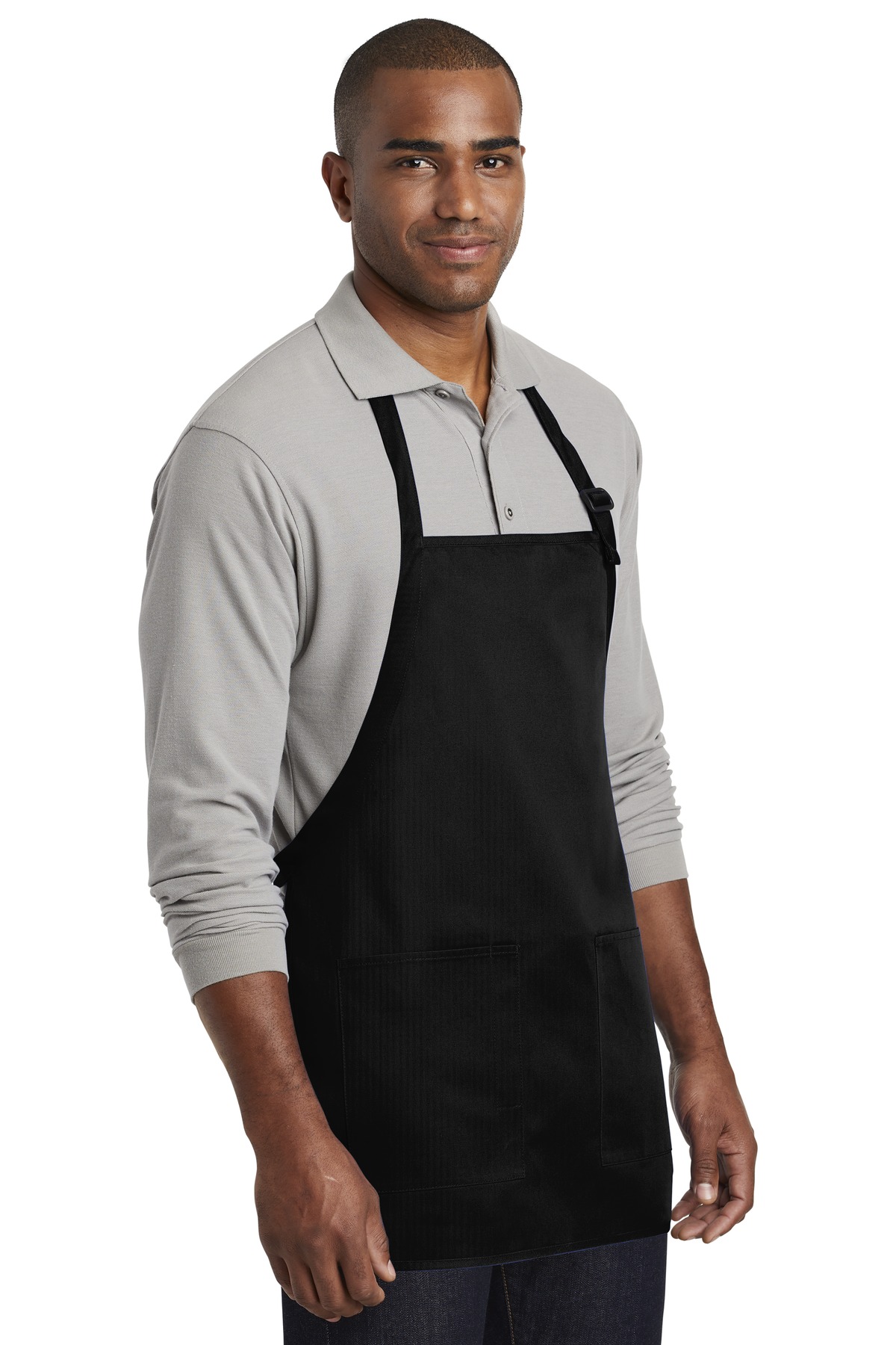 Medium-Length Two-Pocket Bib Apron