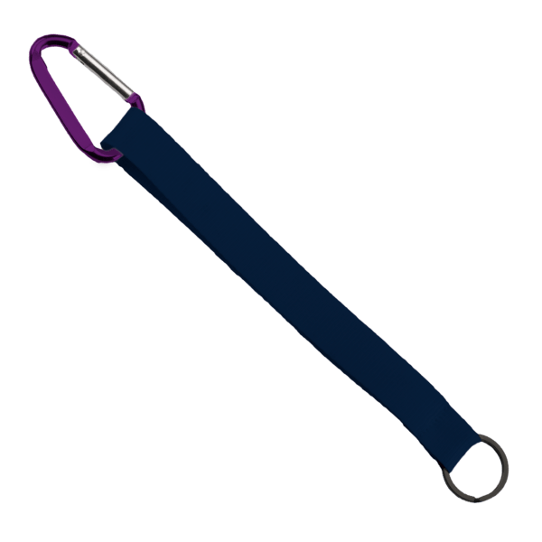 3/4" Sewn Polyester Keychain with Metal Split-Ring and Carabiner 70
