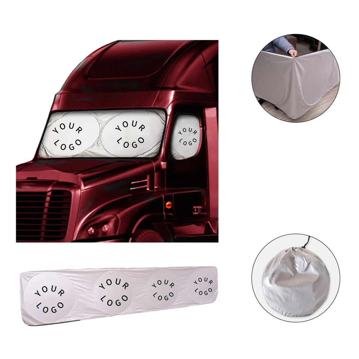 Silver Fabric Truck Sunshade Reflective 2