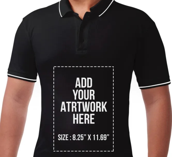 Men's Black Polo Shirt - Custom Printed 6