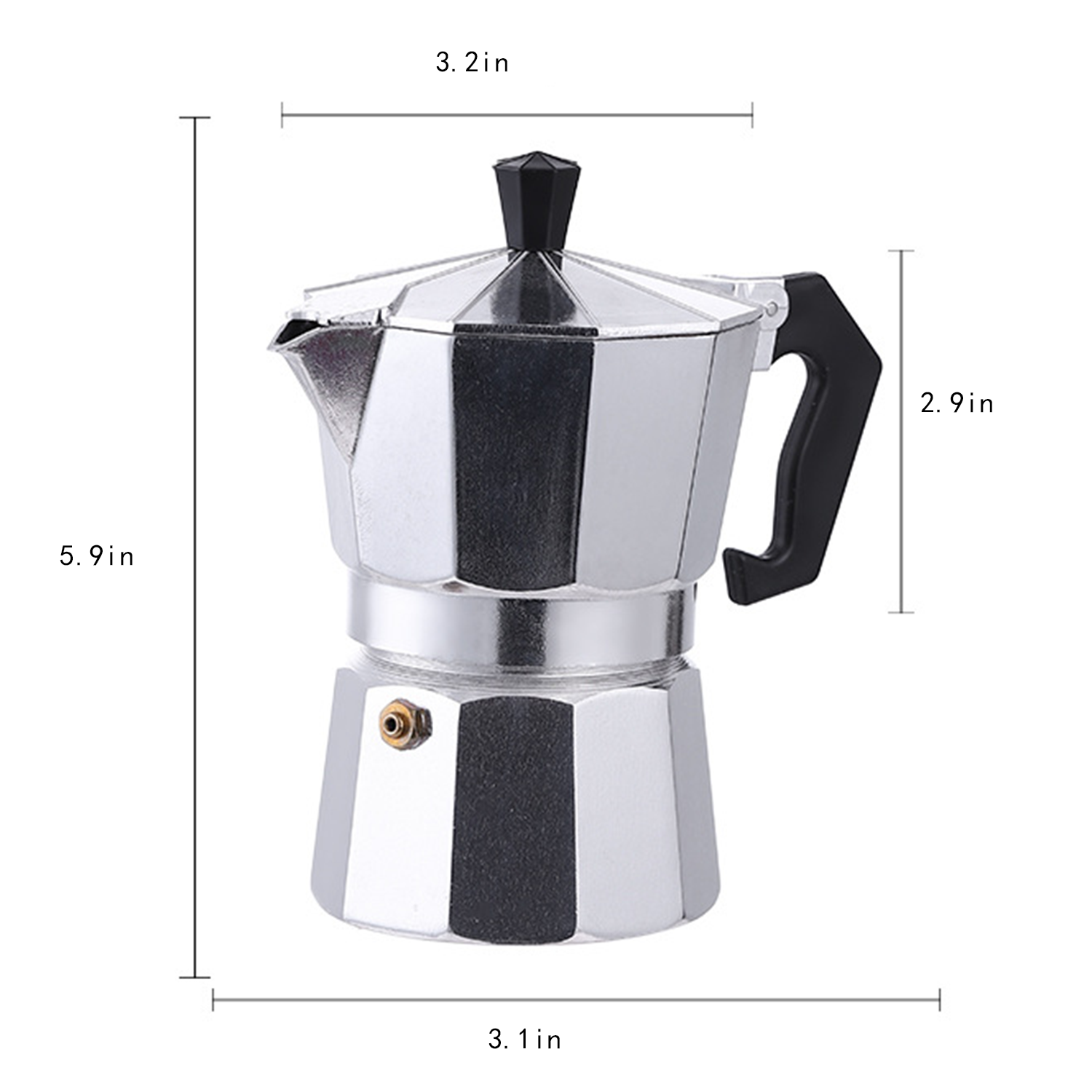 3 Cup Aluminum Stovetop Coffeemaker 2