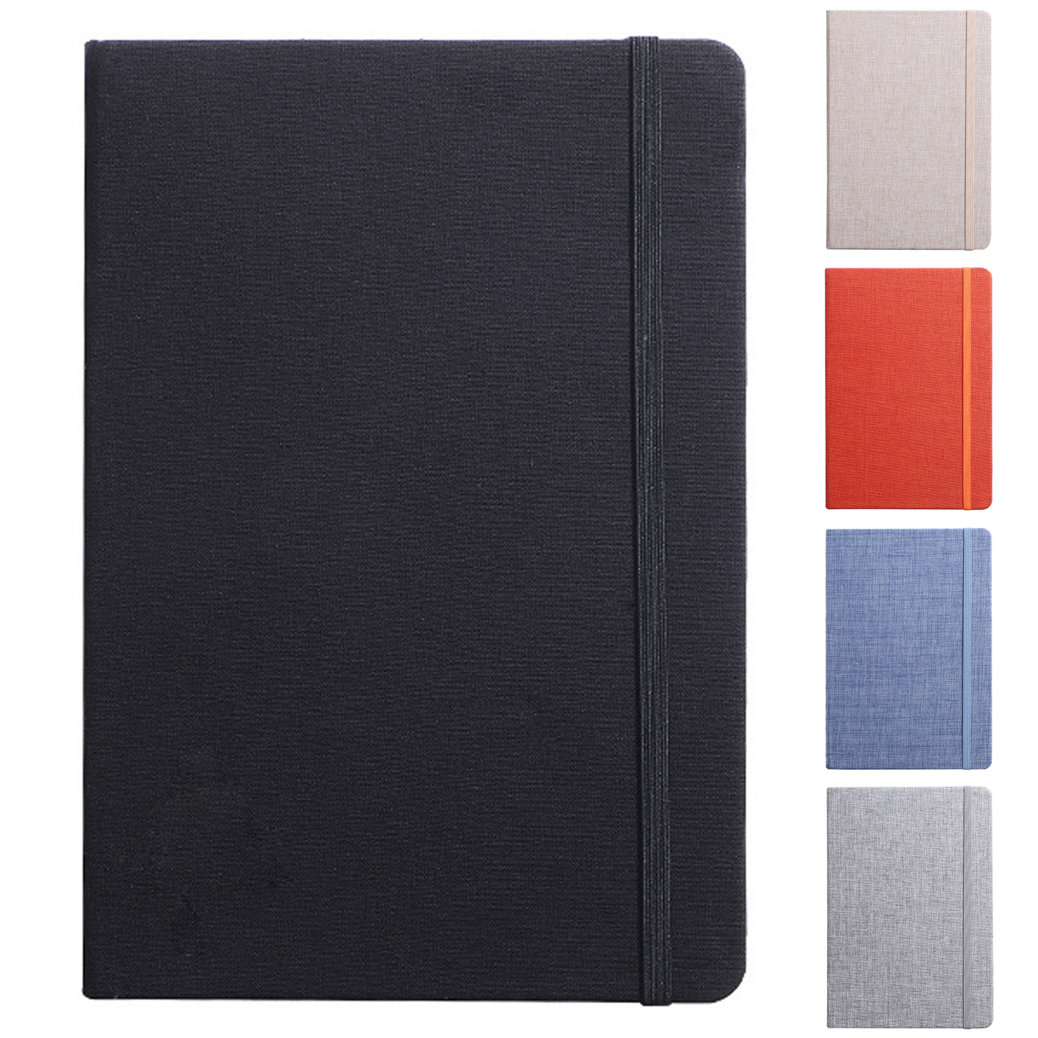A5 Fabric Cover Business Notebook w/ Strap 10