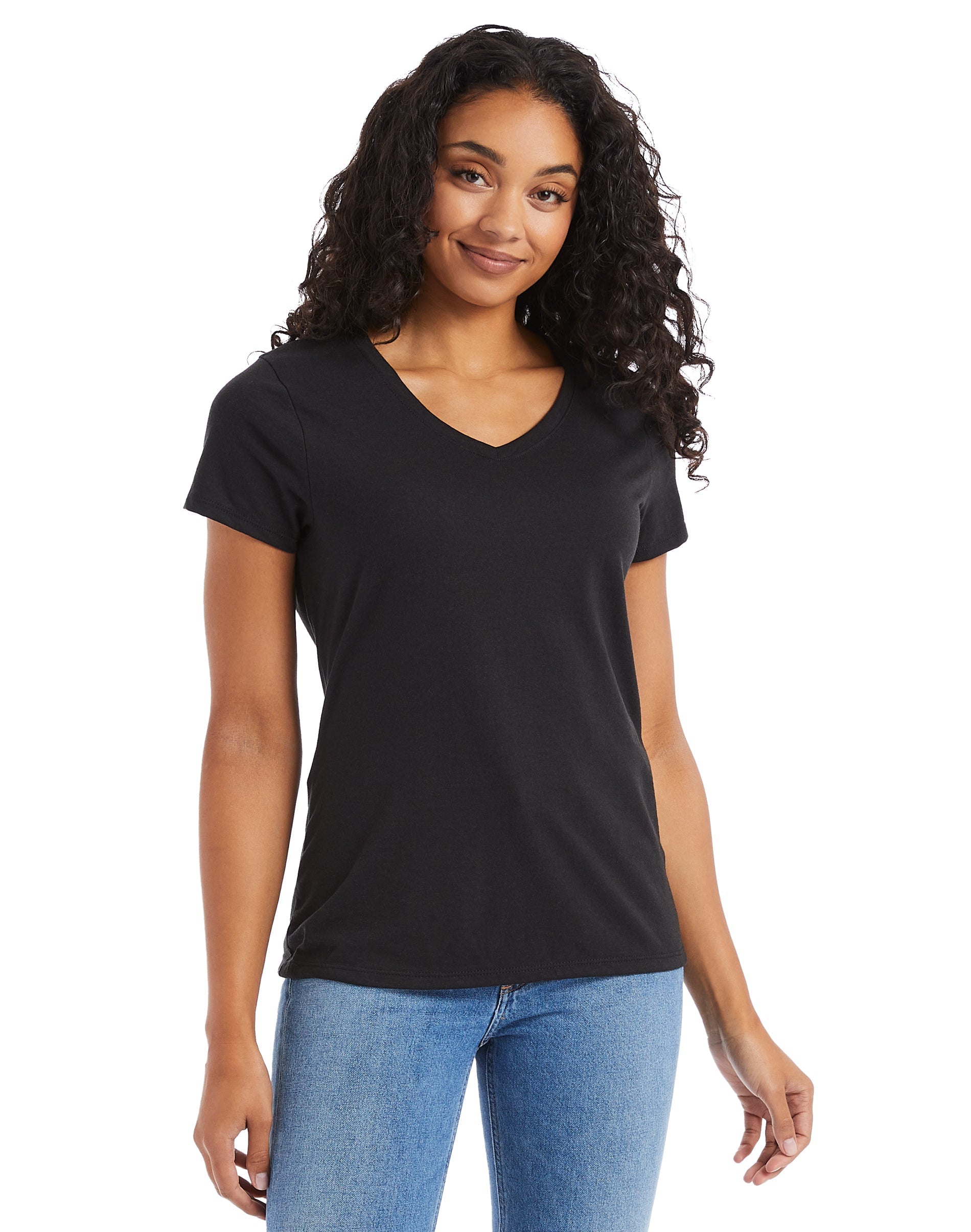 Hanes Perfect-T Women's Short Sleeve V-neck Triblend T-shirt 4