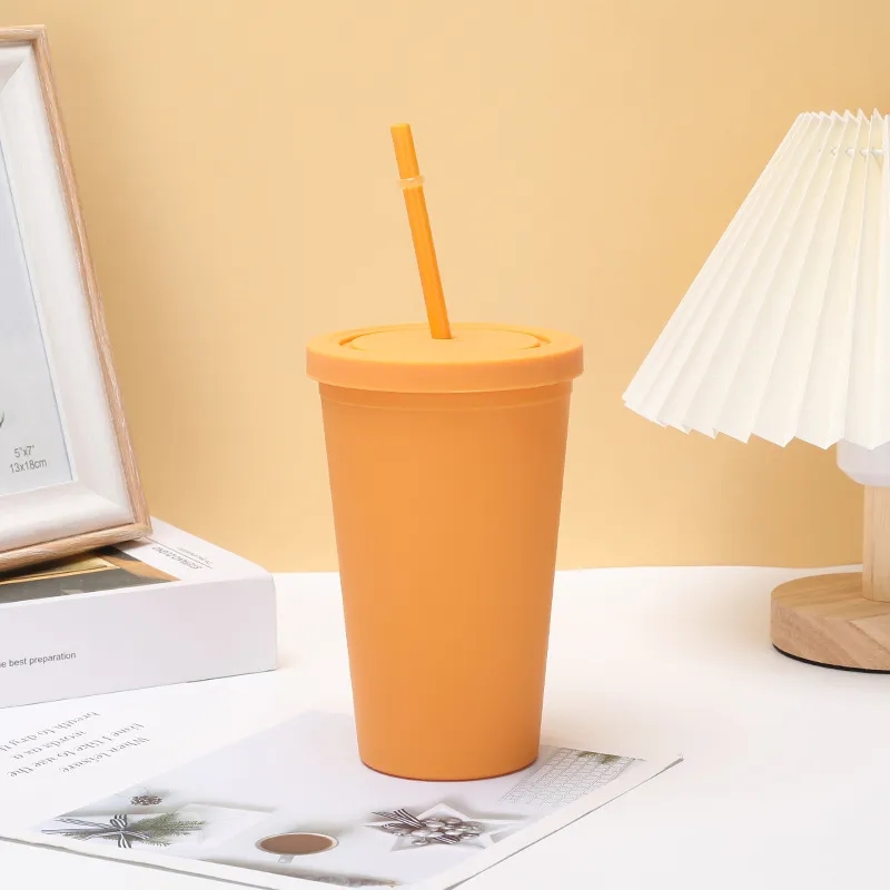 16oz Double Wall Tumblers W Straw Lid 6
