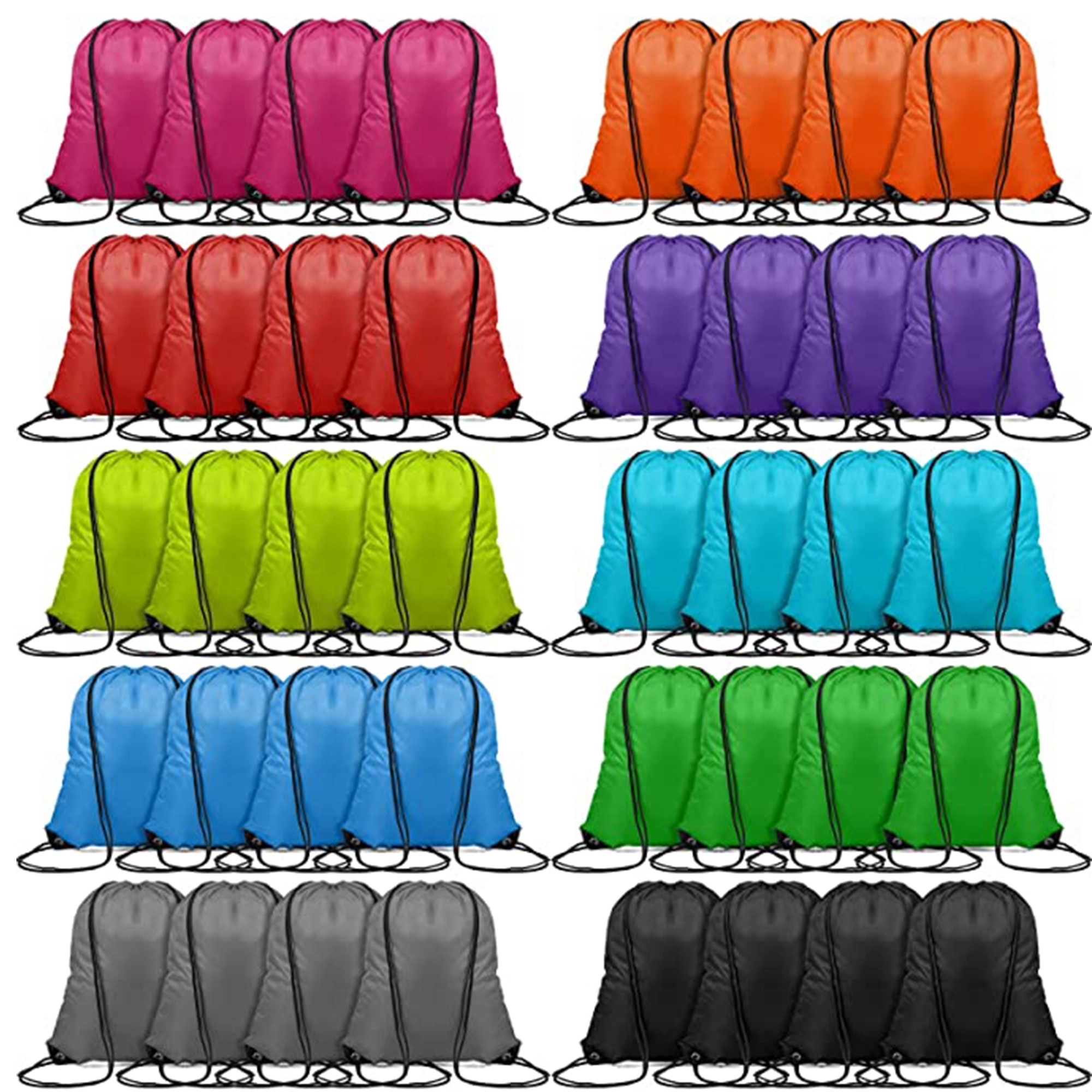 Multi-color Drawstring Cinch Up Backpack 4