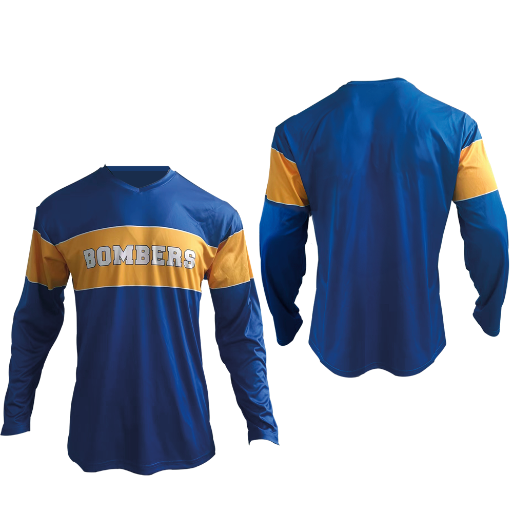 Men's V-Neck LS Smooth Polyester Shirt 2