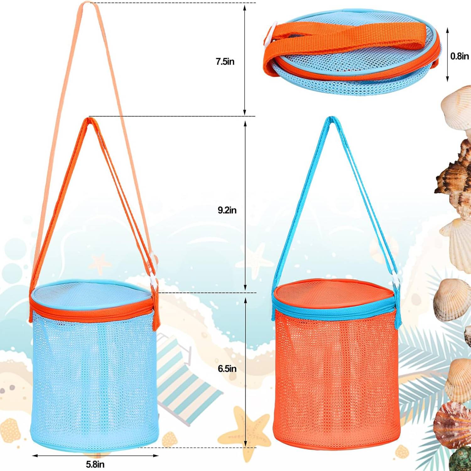 Kids Nylon Mesh Beach Toy Storage Bag 9