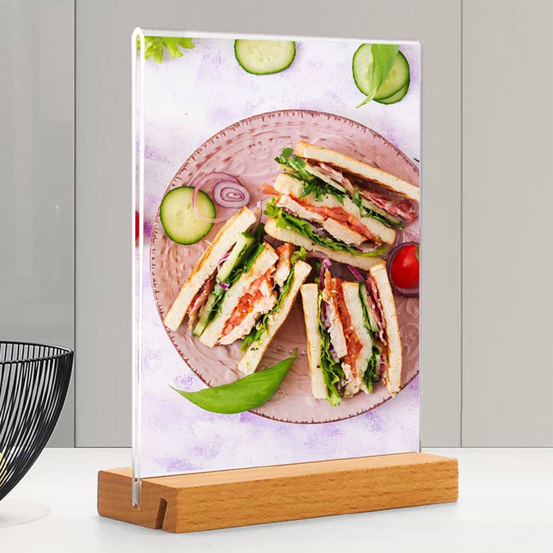 Acrylic Office Postcard Photo Stand Menu Holder 2