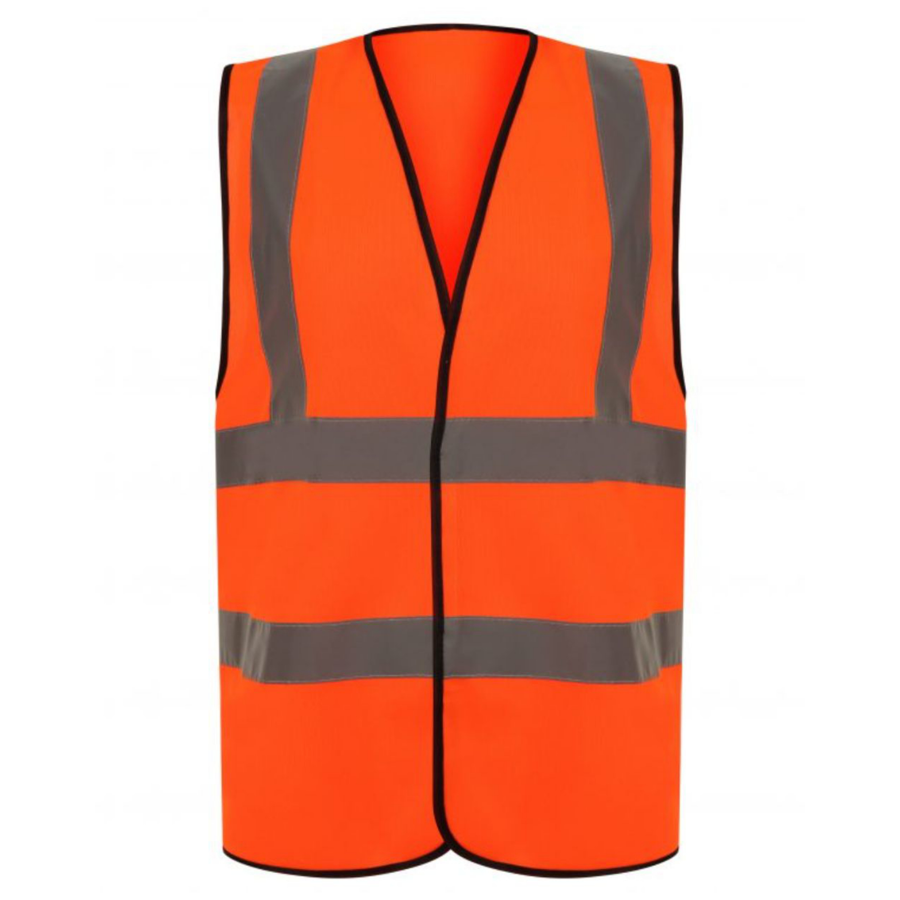 VISIPRO Unisex Hook & Loop Safety Vest w/ Reflective Bands & 10