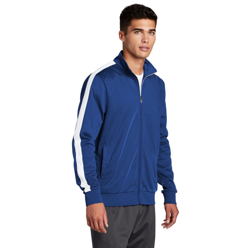 Sport-Tek Tricot Sleeve Stripe Track Jacket. 8