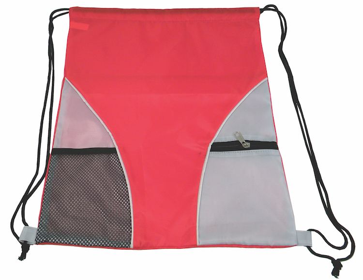 Drawstring Bag w/Mesh Pocket 1