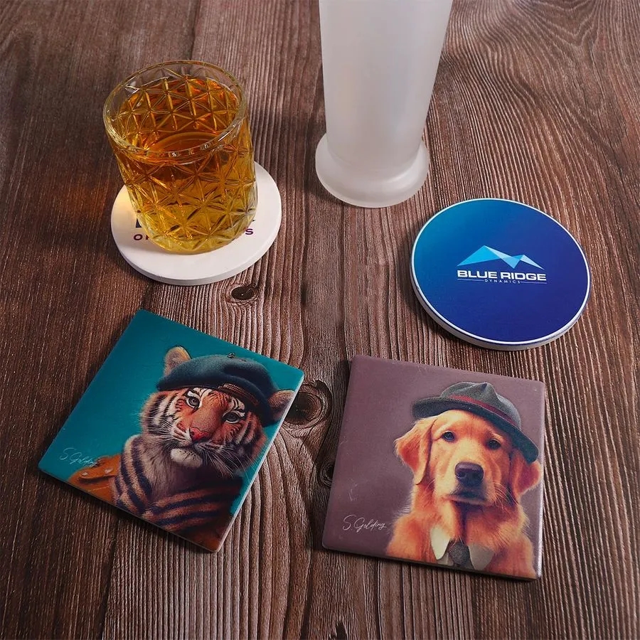 Fully Customizable Elegant Ceramic Tile Coasters 4